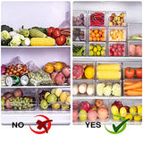 Contenedores organizadores de refrigerador con tapas, 10 unidades sin BPA, organizadores apilables de plástico transparente para refrigerador, congelador, clóset de cocina, organización de despensa y almacenamiento