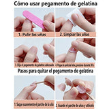 Paquete de 4 uñas postizas mate, 96 hojas de parches para uñas, contiene 8 hojas de pegamento de gelatina para salón de uñas, decoración de uñas florales para mujeres y niñas (Sección larga - 4pk)