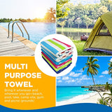 ▶ Toalla de playa grande de rizo – Diseño de rayas cabaña – Lavable a máquina – Suave y absorbente – Colores surtidos – 30 x 60 pulgadas – 12 unidades