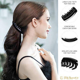 6 unidades, plástico de alta calidad, estilo banano, clásico, para hacer coletas de caballo, accesorio de belleza, clip de cierre, tamaño mediano, color negro