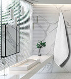 Juego de toallas de baño 100% algodón, 22 x 44 pulgadas, paquete de 6 toallas pequeñas, toallas blancas ultrasuaves, toallas de baño blancas a granel para gimnasio y spa, toallas de baño de hotel, toalla de algodón hilado en anillo