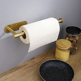 Portarrollos de Papel de Cocina, Portarrollos Autoadhesivo Debajo del Armario, Acero Inoxidable SUS304 Toallero de Pared de Papel Oro