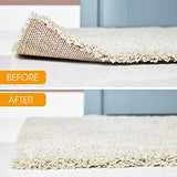 Sahhika Cinta para Alfombra, 10 Piezas de Doble Cara, Antideslizantes, Reutilizables, Cinta Lavable para Suelos de Madera, Suelos de Azulejos, alfombras, tapetes de Piso, Pared (Blanco Peal)
