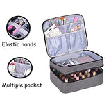 XQBAG Funda de transporte para esmalte de uñas, capacidad para 30 botellas, Color gris con capacidad para 42 botellas