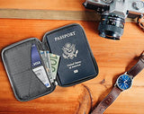 Zero Grid Passport Wallet - Travel Document Holder w/RFID Blocking (Shadow)
