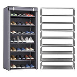 Zapatero 7 Niveles,Salandens Organizador Para Armarios De Zapatos Con Cubierta De Polvo,Compuesto De Estructuras De Acero,Tela y Conectores De Plástico,Para Almacenar y Guardar Los Zapatos.