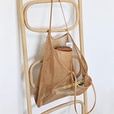 Bolso de playa de malla para mujer, Bronceado, L