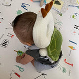 Bebamour - Mochila protectora para bebé con diseño de tortuga para niños pequeños, ajustable, protección para la cabeza del bebé, para gatear (blanco)