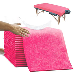 50 piezas de sábanas desechables, sábanas de spa, sábanas de mesa de masaje, cama impermeable, para prueba de tejidas, sábanas de spa para mesa de masaje, tatuajes, salones de belleza, cama de pestañas, color rosa