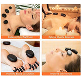 Juego de Masaje con Piedras Calientes, 60 Piezas, Juego de Masaje con Piedras Calientes, Paquete de Lujo con 7 Chakras para Masaje Corporal y de pies, Piedra Natural