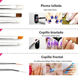 Kit de Accesorios Decoración Uñas, Kit de Diseño Arte de Uña con 15 Pinceles para Uñas, 5 de Lápiz de Punto, Uñas de Estrás, Copos de Hoja de Oro, 10 Cintas Adhesivas Uñas, Decoración Uñas Nail Art para Diseño Arte de Uña