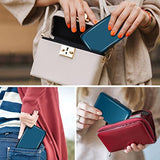 ▶ Portatarjetas de crédito con bloqueo RFID, mini portatarjetas rígidas de aluminio delgado para hombres o mujeres, Azul marino, S