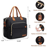 ▶ Bolsa de almuerzo aislada – Bolsa de almuerzo portátil grande para oficina, trabajo,