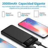 Power bank 20000 mAh Banco de Energía Cargador Batería Con Pantalla LED, Pila Carga Rápida Salida USB de Alta Velocidad Original,Compatible para Laptop Macbook Pro Redmi Book Huawei Matebook iPhone Ideal para regalo