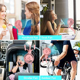 ▶ Ventilador portátil actualizado, ventilador versátil de escritorio personal, ventilador recargable por USB, con luz LED y aromaterapia, diseño de trípode flexible, ventilador de mano de 3 velocidades para cochecito (rosa)