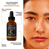 Kit 4 Pasos Quotidien: 1 Limpiador Facial 235 ml + 1 Tónico Facial 350 ml + 1 Serum Vitamina C 30ml + 1 Serum Ácido Hialurónico 30ml - Ingredientes Naturales - Limpia Profundamente, Equilibra el Ph, Cierra Poros, Aclara, Mejora la Textura, Firmeza, Tonifi