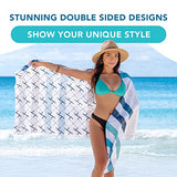 Toalla de playa de microfibra de secado rápido (32 x 72 pulgadas), toallas de playa sin arena, plegable, absorbente, de gran tamaño, ligera, perfecta para viajes, natación, piscina y camping