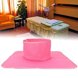 Toalla de Cama de Masaje clásica, Cubierta Protectora de sillón de Masaje, Adecuada para Salones, spas y terapeutas, con Orificio Facial (35 x 35 cm)(Rosado)
