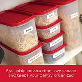Rubbermaid Tapas modulares de alta calidad, conservador de cereales, paquete de 2, apilamiento de 18 tazas, contenedores de almacenamiento de plástico que ahorran espacio, transparentes