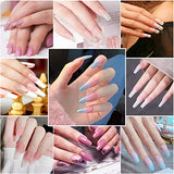 ▶ HavenJanny Kit Uñas de Gel, 4 Colores Gel de Extensión de Uñas, Glitter Polygel Nail Kit con Top Coat y Base Coat, 72 piezas de puntas de uñas, Regalos para Madre, Novia y Amiga (C)