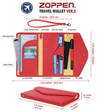 ZOPPEN portafolios de viaje para pasaporte (Ver.5) para mujer con bloqueo RFID multiusos, funda para pasaporte, organizador de documentos, correa de muñeca, #14 rojo frambuesa Ver.5, Talla única