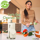 Soporte para Toallas de Papel para encimera, Soporte dispensador de Rollos de servilletas de Cocina de Acero Inoxidable para el hogar, Oficina, baño (Acero-Lite)