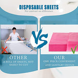 Juego de 30 sábanas desechables para cama de spa, fundas de mesa de masaje, sábana de tela no tejida, impermeable, para spa, salón, hotel, 31 x 67 pulgadas (rosa)