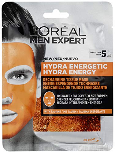 L'Oreal Paris Mascarilla facial en tela piel cansada hydra energetic men expert l'oreal paris