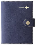 Portatarjetas de piel auténtica para pasaporte y tarjeta de vacunación, funda RFID para pasaporte con ranura para tarjeta de vacunación CDC, para documentos de identificación de viaje familiares, mujeres y hombres, Azul / Patchwork, Talla única