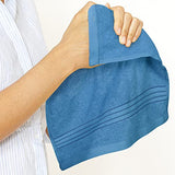 ▶ Toallas Juego de 4  (12 x 12 pulgadas), 100% algodón hilado en anillo, tacto suave y altamente absorbente, toallas esenciales para baño, baño, gimnasio, toalla facial y spa (azul eléctrico)