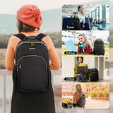 Mochila para laptop para mujer, mochila para laptop de 15.6 pulgadas, bolsa de computadora casual, elegante patrón de puntada, mochila LIGHT FLIGHT para trabajo, viajes, negocios, universidad, grande, color negro