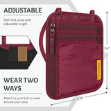 VENTURE 4TH Portadocumentos de Cuello | Cartera de Viaje con Tecnología RFID | Portapasaporte (Rojo)
