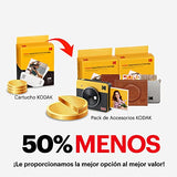 KODAK Mini Shot 3 Retro 4PASS 2-en-1 Cámara Instantánea y Impresora de Fotos (7,6x7,6cm) + Pack de Regalo con 68 Hojas, Blanco