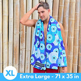 ▶ Toalla de playa de microfibra para adultos, toallas de playa de viaje de gran tamaño con bolsa, toallas de piscina de secado rápido de 71 x 35 pulgadas, toallas de playa grandes sin arena (Santorini)