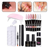 Tuimiyisou Gel de Constructor para uñas Kit de Gel de extensión con lámpara UV Lámpara de uñas Clip 7 Colores Gel Kit de extensión de uñas Nail Art Supplies Set