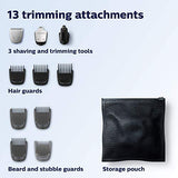 Philips Norelco Multigroomer - Recortadora todo en uno serie 3000, kit de aseo para hombre, 13 piezas, para barba, cara, nariz y oreja, recortadora de pelo y cortapelos sin necesidad de aceite de cuchilla, MG3750/60