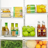 Juego de 2 Cajas de almacenaje – Caja organizadora apilable con 4 Compartimentos para Guardar Alimentos – Moderno Organizador de Cocina para Sobres de Sopa, Especias, etc. – Transparente