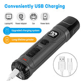 Molinillo de uñas para perro con 2 luces LED – Nueva versión de 2 velocidades potente recortadora de uñas eléctrica profesional silenciosa sin dolor de patas para perros y gatos pequeños, medianos y grandes (gris)