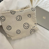 Bolsas de cosméticos para mujer, bolsa de cosméticos de pana estética, bolsos de mano para mujer, monederos, puntos sonrientes, organizador de maquillaje, bolsa de maquillaje para niñas, Beige, Bolsas de cosméticos para mujer, bolsa de maquillaje de gran