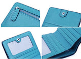 AINIMOER Cartera pequeña de cuero para mujer, titular de tarjetas de crédito con bloqueo RFID para mujer, Bloqueo de Rfid Azul Cielo, Talla unica