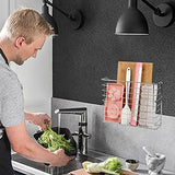 Organizador de gabinete de cocina para tablas de cortar sobre el clóset, organizador de pared, soporte de aluminio para cocina, baño, despensa, cromo brillante