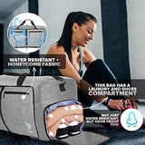 ▶ Maleta Deportiva, 80 Litros – Maleta de Viaje de Tejido Impermeable y Antidegarros – Maleta de Gym Plegable con Bolsillo para Zapatos – Bolsa de Viaje Mujer y Hombre (Gris Nieve)