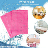 Juego de 30 sábanas desechables para cama de spa, fundas de mesa de masaje, sábana de tela no tejida, impermeable, para spa, salón, hotel, 31 x 67 pulgadas (rosa)