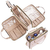 Neceser de viaje, organizador de maquillaje portátil, bolsa de cosméticos de pie, estuche de cosméticos de viaje para artículos de cambiador de tamaño de viaje, Rosado, Elegante