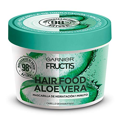 Garnier Fructis H5537200 Mascarilla para Cabello Natural Vegana Anti Frizz con Fructis Hair Food, Verde, 350 ml