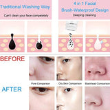 AVEDISTANTE Cepillo Limpiador Facial 4 en 1, 3 Velocidades USB Recargable Exfoliante y Masaje Facial