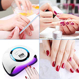 Lámpara de uñas para esmalte de gel, 168W 42 LED Secador de uñas profesional UV Lámpara de uñas LED con 4 ajustes de temporizador, Pantalla LCD, Herramientas profesionales de decoración de uñas con sensor automático, Función de temporizador de memoria y p