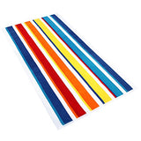 Kaufman - Lujoso, afelpado, paquete de 4 unidades, 100% hilado en anillo peinado, terciopelo de algodón, de gran tamaño, 32 x 62 pulgadas, altamente absorbente, de secado rápido, coloridas rayas de playa, piscina y toalla de baño. (Mezcla)