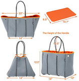 Bolsa de neopreno multiusos para playa con bolsillo interior con cierre y tabla móvil, gris, One_Size