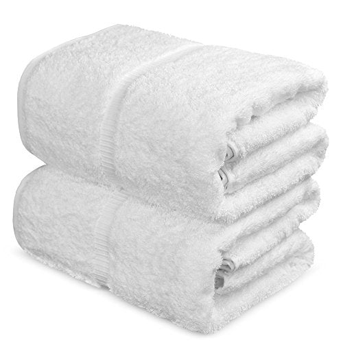 Toalla Bazaar 100% algodón turco toallas de baño, 700 g/m², 35 x 70 pulgadas, ecológicas (2 unidades), color blanco